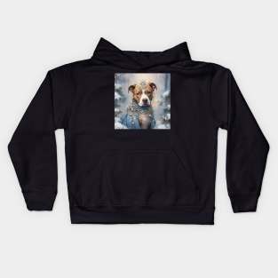 Pit Bull In Winter Kids Hoodie